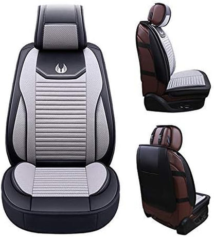 Car Seat Covers Premium Waterproof Faux Leather Cushion Universal Accessories Fit SUV Truck Sedan Automotive Vehicle Auto Interior Protector Full Set (OS-008 Gray)